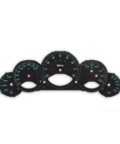 Porsche 911 997 (Gen 1&2) Gauge Faces Set - 911 Classic Logo - Black with Retro Green Numbers