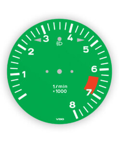 Custom Order: Porsche 911 SC Gauge Face Tachometer - 8000 RPM - Green + Black (OEM Look)