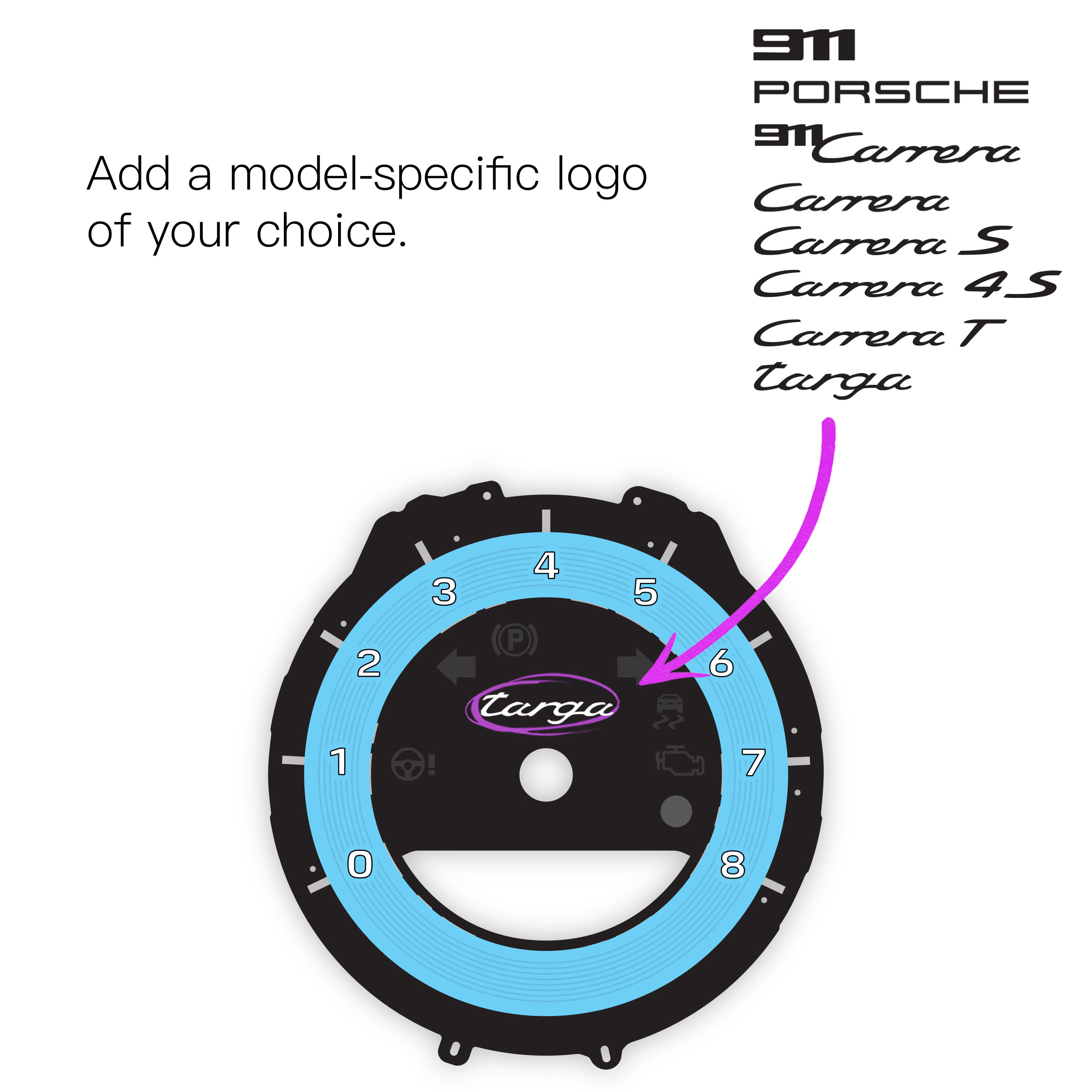 porsche-992-gauge-face-tachometer---logo-option