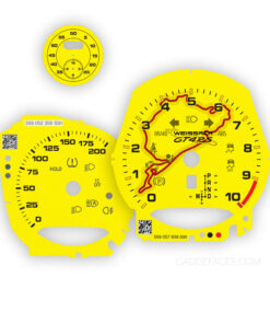 Custom order: Porsche 718 Сayman GT4RS Gauge Faces - PDK - Racing Yellow (Custom desing)