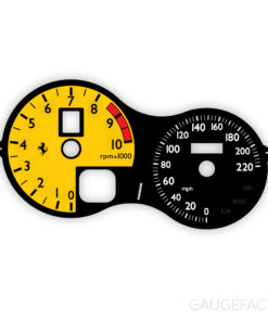 Ferrari 360 Challenge Stradale (Type F131) Gauge Face - OPTIONS - Black / Yellow