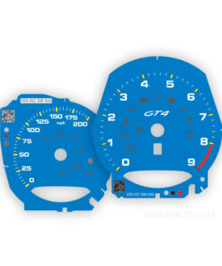 For Porsche 718 / 981 Cayman GT4: Gauge Faces Set - OPTIONS - Shark Blue