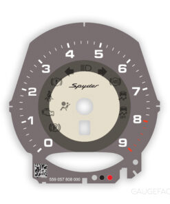 For Porsche 718 Spyder: Gauge Face Tachometer – Custom Desing – Beige/Gray