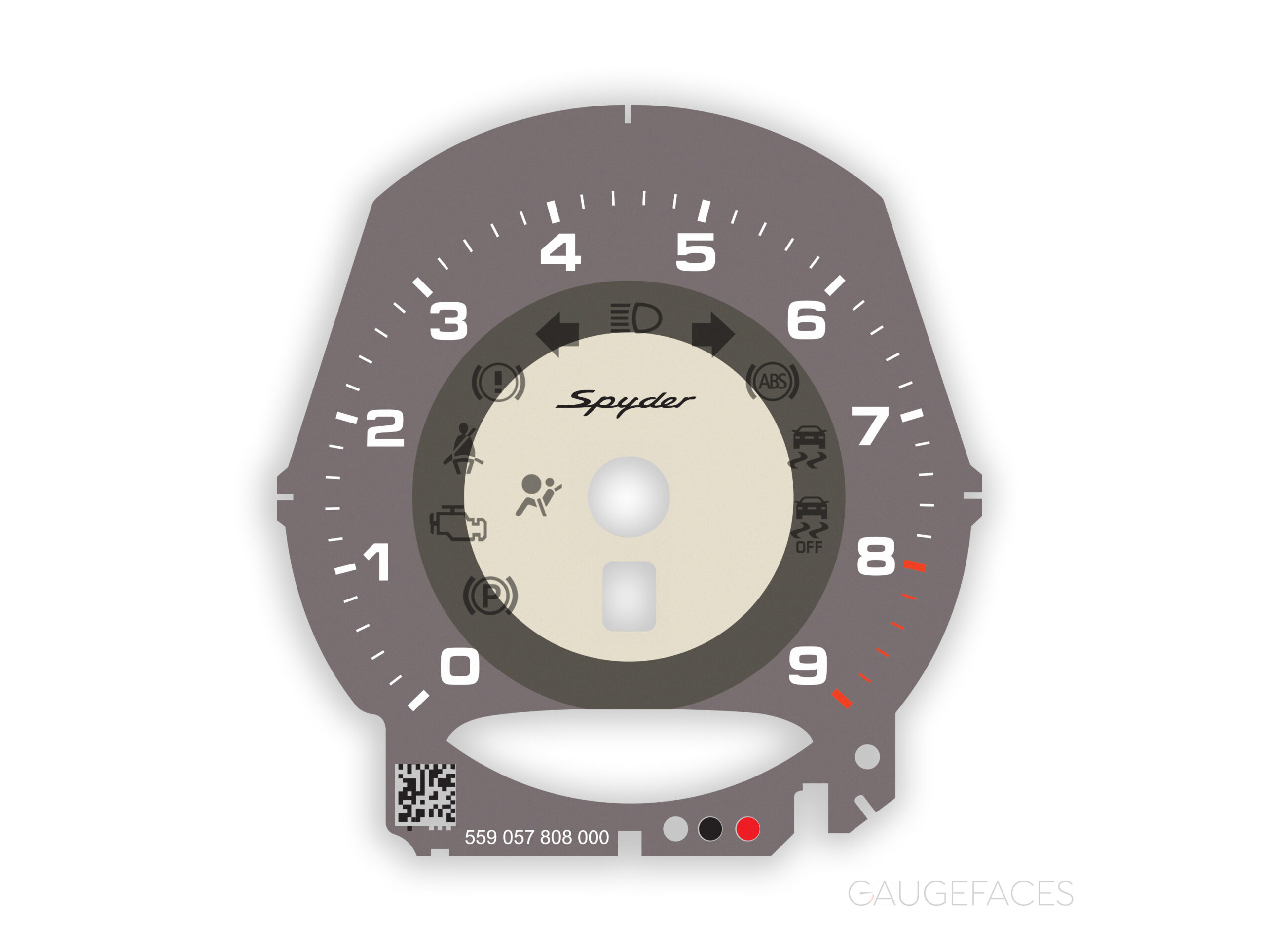 Porsche-718-Spyder-Gauge-Face-tachometer---Custom-Desing---Gray-beige-manual
