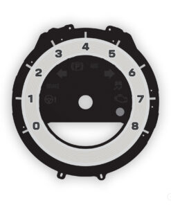 For Porsche 911 (Type 992): Gauge Face Tachometer – Chalk Solid Accent Ring (Black Numbers)