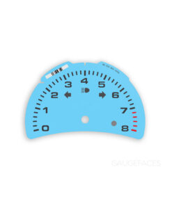For Porsche 911 996.2 / Boxster 986.2 Gauge Face Tachometer - 8000 RPM - Miami Blue