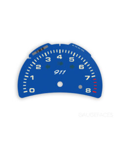 For Porsche 911 996.2 Gauge Face Tachometer - 8000 RPM - 911 Logo - Oxford Blue