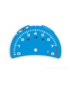 For Porsche 911 996.2 / Boxster 986.2 Gauge Face Tachometer - 8000 RPM - Riviera Blue