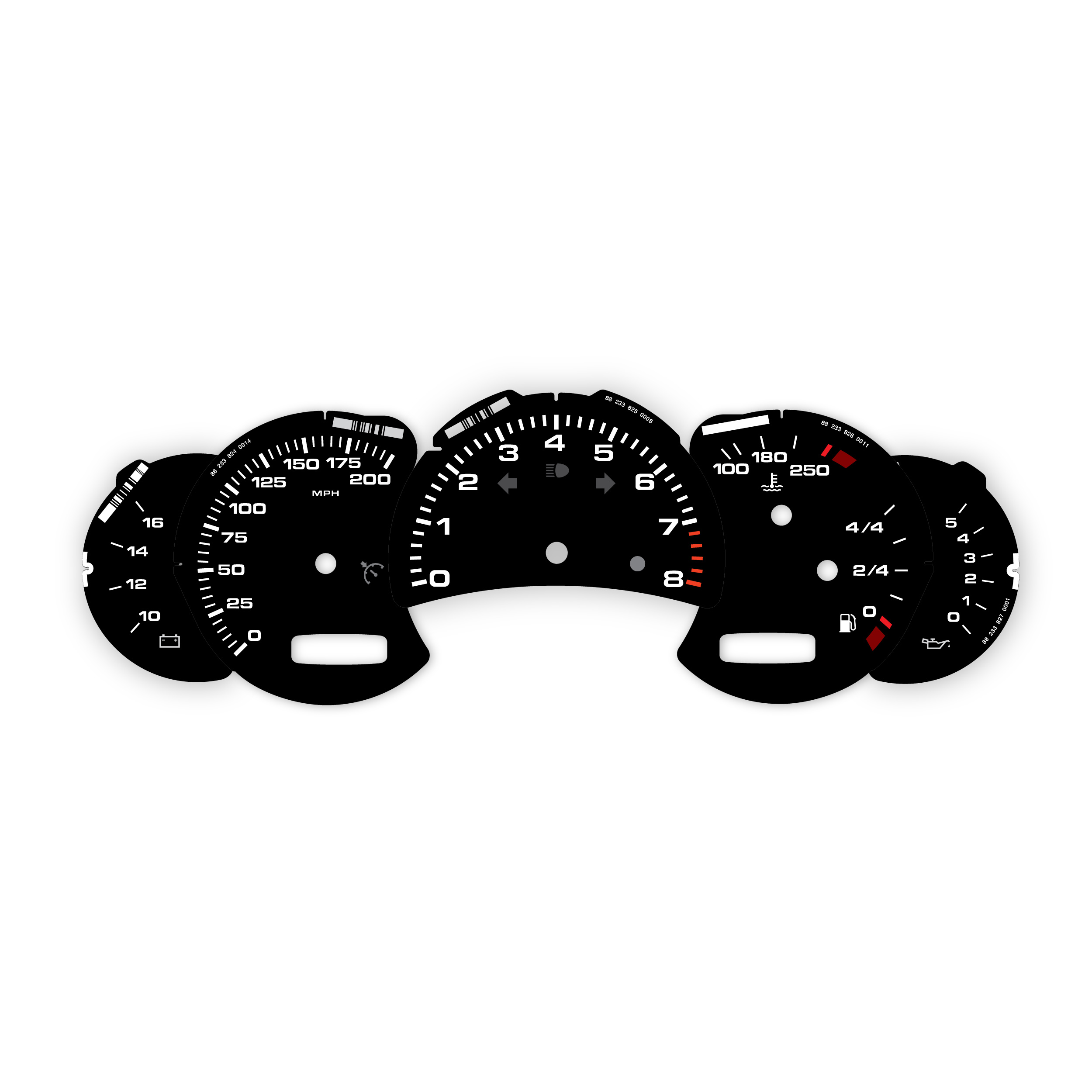 Porsche-911-996.2-gauge-faces-set---Black-US-Manual