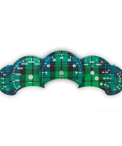 For Porsche 911 996.1: Gauge Faces Set - Manual - EU-Spec - Green/Blue Tartan
