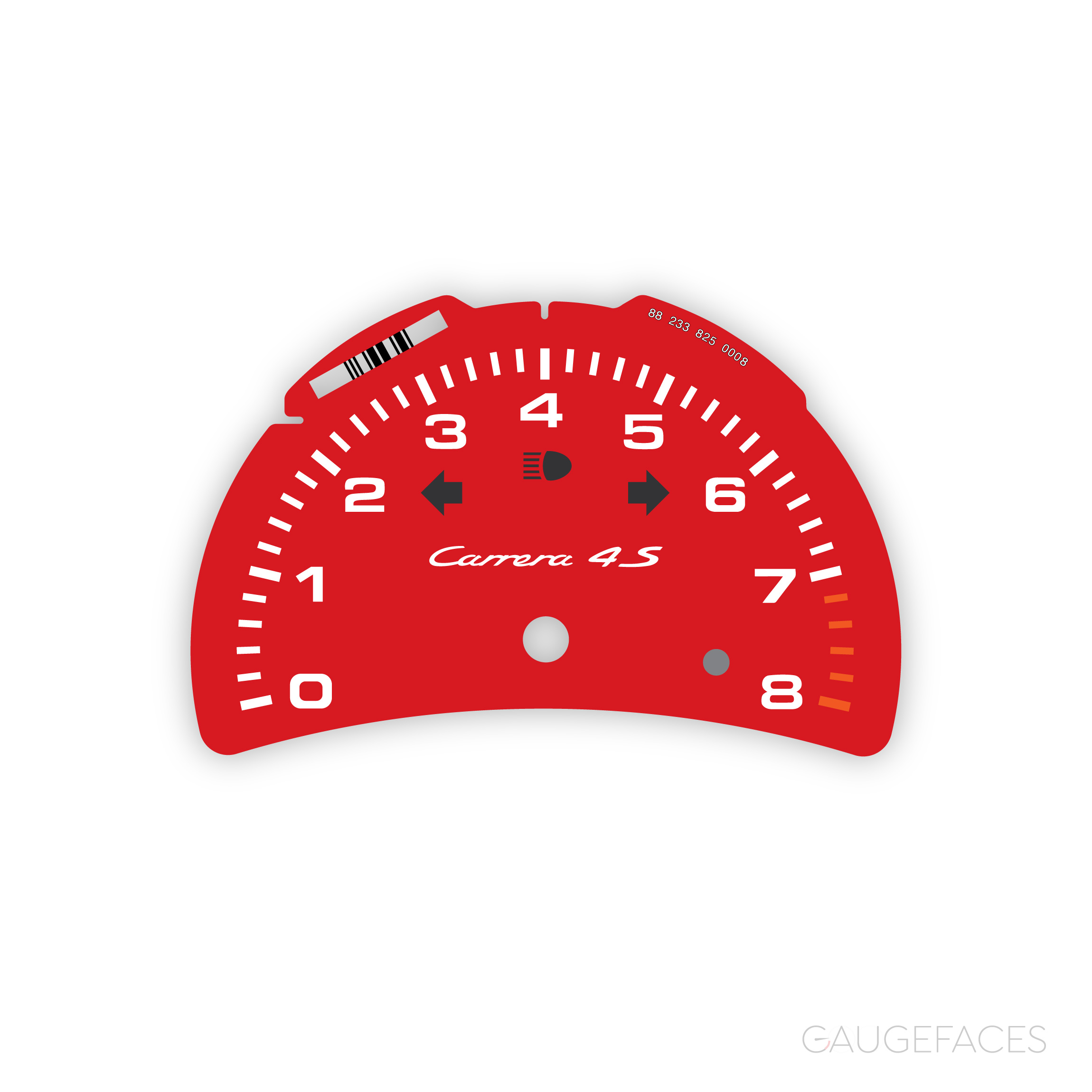Porsche-996.2-gauge-face-tachometer---carerra-4s---red