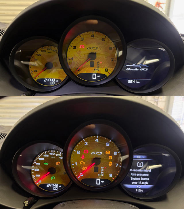 Porsche-Boxster-GTS-gauge-faces-set---topographical-livery---yellow-orange
