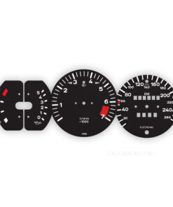 For Porsche 930 Turbo (1986): Gauge Faces Set – EU-Spec – Black