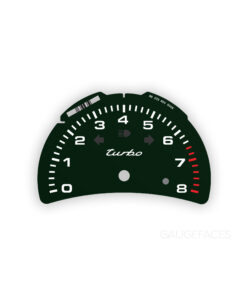 For Porsche 911 996 Turbo: Gauge Face Tachometer - 8000 RPM - Black Olive