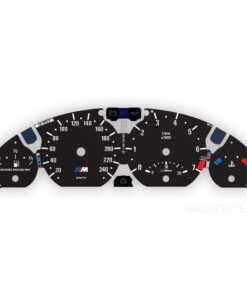 BMW E46 3-Series 323i / 325i / 328i / 330i (1998-2005) Gauge Faces - M-Style - KM/H - Black
