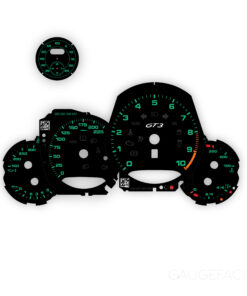 Custom Order: Porsche 991.2 GT3 Gauge Faces Set - Black with Green Numbers