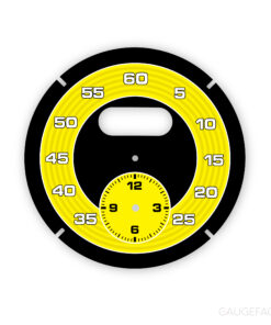 For Porsche Sport Chrono: Clock Dial Gauge Face – Black with Yellow Solid Accent Track