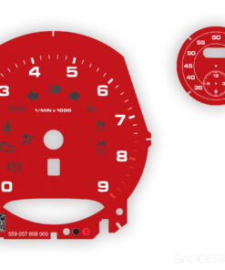 Custom Bindle: Porsche 991.1 Gauge Face Tachometer + Sport Chrono - Manual - US-Spec - Carmine Red