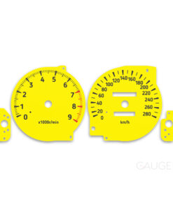 Mitsubishi Eclipse Custom Gauge Face Cluster Dashboard Yellow Dials 9000RPM 280KMH