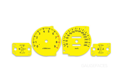 Mitsubishi Eclipse Custom Gauge Face Cluster Dashboard Yellow Dials 9000RPM 280KMH