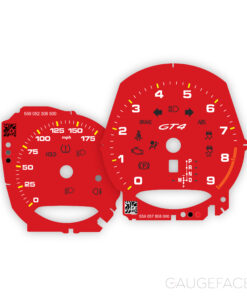 Custom order: Porsche 981 (Base) Gauge Faces - US-Spec - PDK - Red