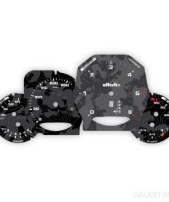 Custom Order: Porsche 958 Diesel Gauge Faces - Topographical Map - Black/Gray