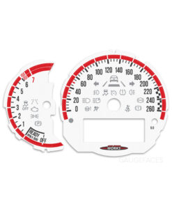 Gauge Faces for Mini Cooper JCW F54 / F55 / F56 / F57 / F60 - White / Red with John Cooper Works Logo