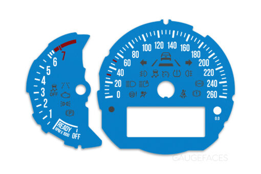 Mini Cooper F55 Custom Gauge Face Cluster Dashboard Dials - Deep Blue - 7000 rpm - 260 kmh