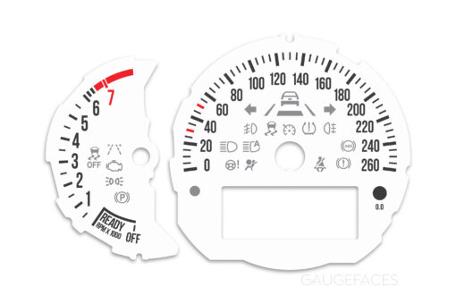 Mini Cooper F55 Custom Gauge Face Cluster Dashboard Dials White 7000RPM 260KMH