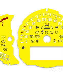 Mini Cooper F55 Custom Gauge Face Cluster Dashboard Dials - Yellow - 7000 rpm - 260 kmh