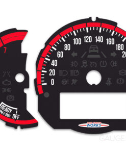 Mini Cooper F55 Custom Gauge Face Cluster Dashboard Dials - Custom Design - Black/Red - 7000 rpm - 260 kmh