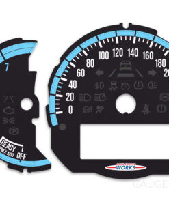 Mini Cooper F55 Custom Gauge Face Cluster Dashboard Dials - Custom Design - Black/Blue - 7000 rpm - 260 kmh