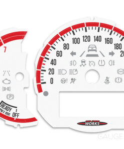 Mini Cooper F55 Custom Gauge Face Cluster Dashboard Dials - Custom Design - White/Red - 7000 rpm - 260 kmh