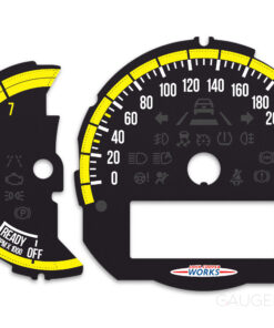 Mini Cooper F55 Custom Gauge Face Cluster Dashboard Dials - Custom Design - Black/Yellow - 7000 rpm - 260 kmh