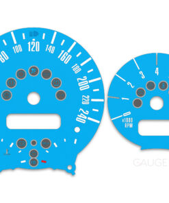 Mini Cooper R50 Custom Gauge Face Cluster Dashboard Dials - Speedometer / Tachometer - Custom Design - Deep Blue - 8000 rpm - 240 kmh