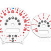 Mini Cooper R50 Custom Gauge Face Cluster Dashboard Dials - Speedometer / Tachometer - Custom Design - White/Red - 8000 rpm - 240 kmh