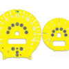 Mini Cooper R50 Custom Gauge Face Cluster Dashboard Dials - Speedometer / Tachometer - Custom Design - Yellow - 8000 rpm - 240 kmh