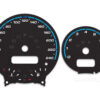 Mini Cooper R50 Custom Gauge Face Cluster Dashboard Dials - Speedometer / Tachometer - Custom Design - Black with Blue Accents - 8000 rpm - 240 kmh