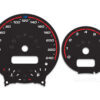 Mini Cooper R50 Custom Gauge Face Cluster Dashboard Dials - Speedometer / Tachometer - Custom Design - Black with Red Accents - 8000 rpm - 240 kmh