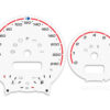 Mini Cooper R50 Custom Gauge Face Cluster Dashboard Dials - Speedometer / Tachometer - Custom Design - White with Red Accents - 8000 rpm - 240 kmh