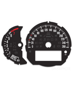 Mini Cooper F55 Custom Gauge Face Cluster Dashboard Dials - Black - 7000 rpm - 260 kmh