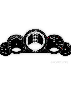 For Porsche 911 997.2: Gauge Faces - US-Spec - Manual - Custom Design - Black with Gray Solid Accent Ring (Pepita Pattern)
