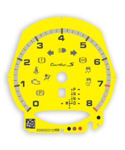 Custom Order #13495: Porsche 991.2 Turbo S Gauge Face Tachometer - PDK - Racing Yellow