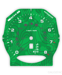 For Porsche 958 Cayenne / 970 Panamera: Gauge Face Tachometer – Topographical Map – Green