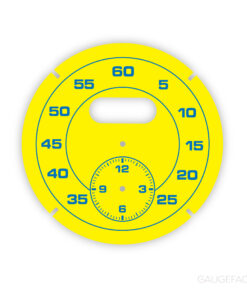 Custom Order: Porsche Sport Chrono Gauge Face - Yellow with Blue Numbers
