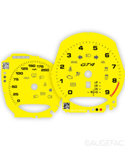 For Porsche 718 / 981 Cayman GT4: Gauge Faces – OPTIONS - Racing Yellow
