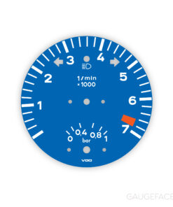Porsche 911 930 Turbo Gauge Face Tachometer - 7000 RPM - Blue