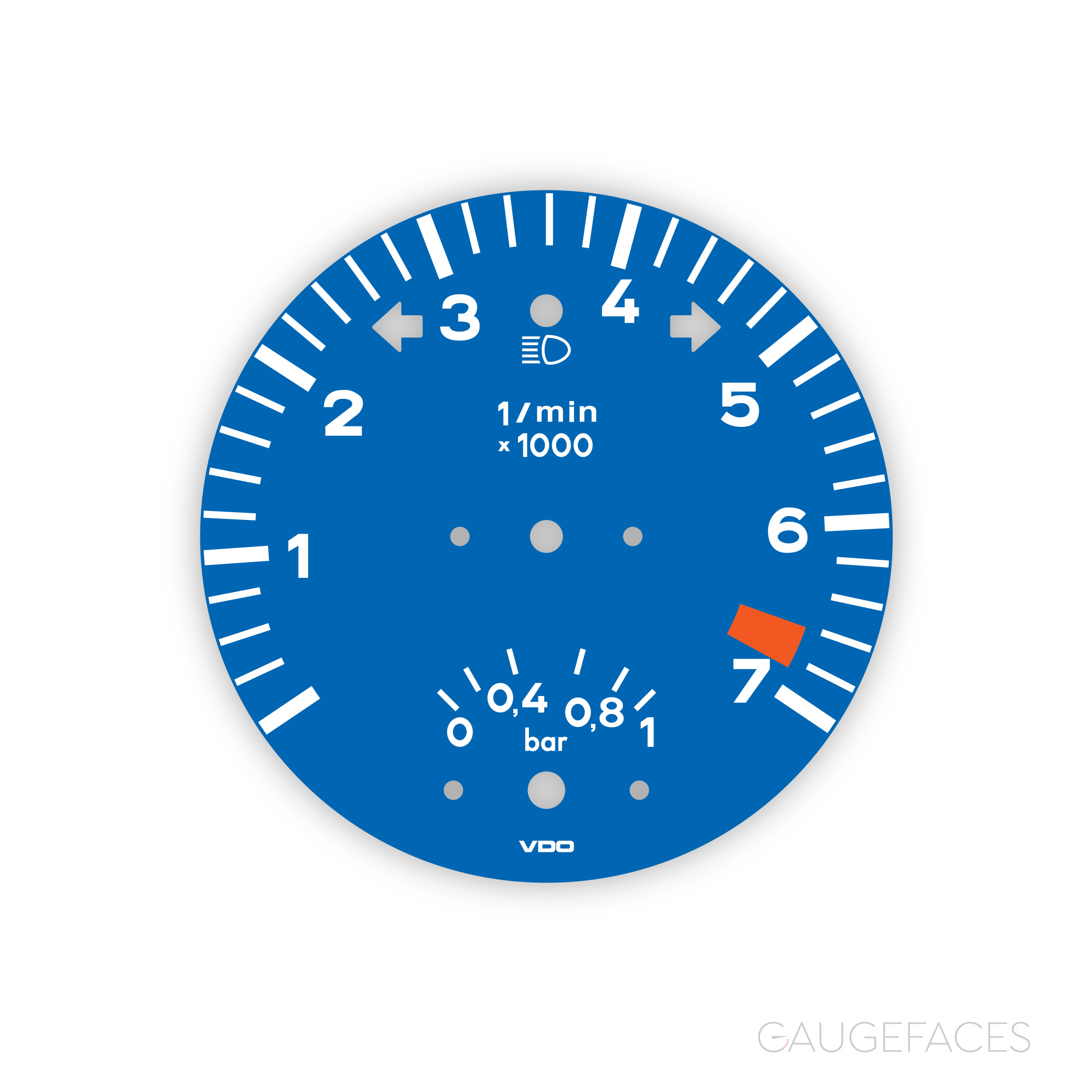 Porsche-911-930-gauge-face-tachometer---blue