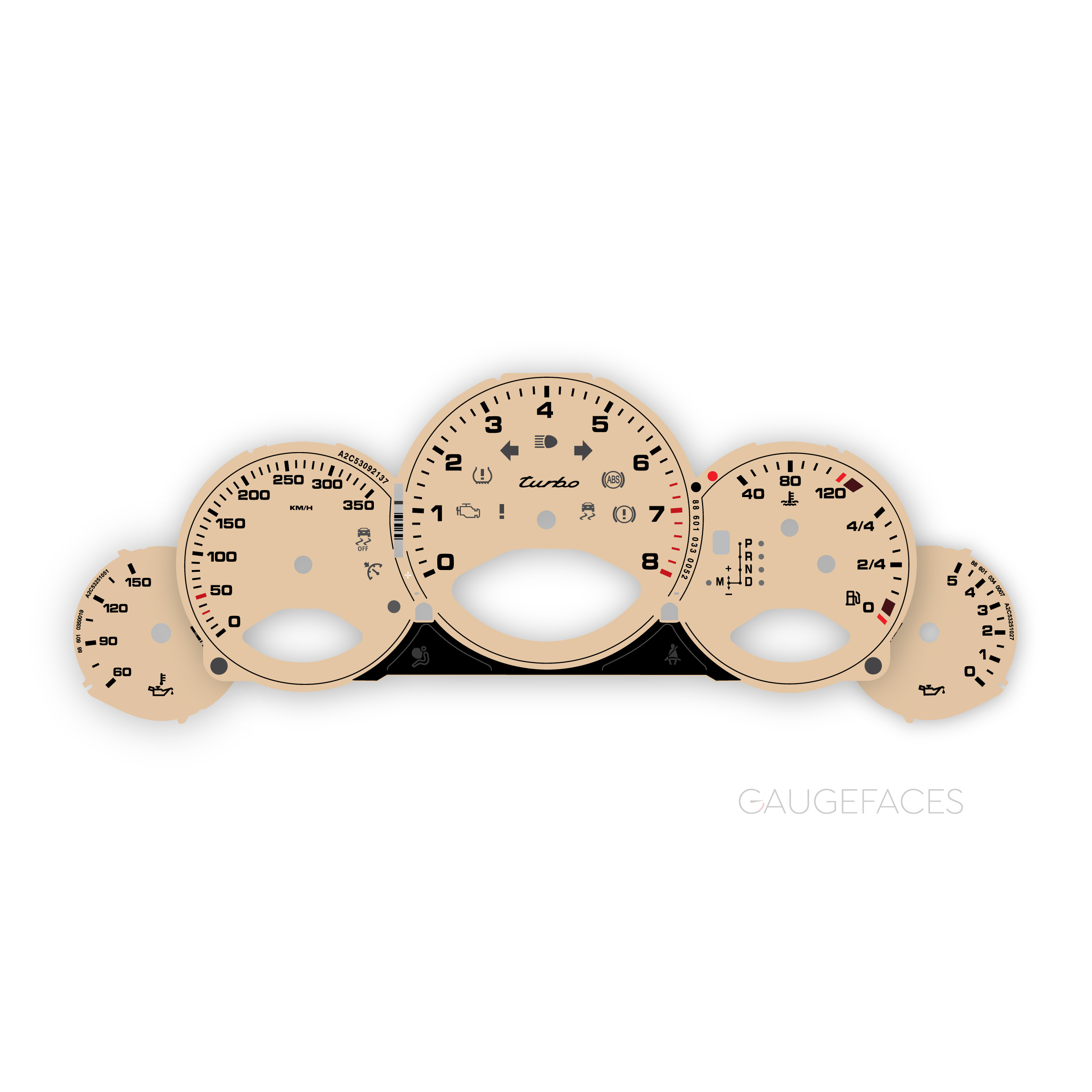 Porsche-911-997-Turbo-gauge-faces---EU---PDK---Beige