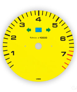 For Porsche 993 / 964 / 965: Gauge Face Tachometer - OPTIONS - Yellow with Black Numbers